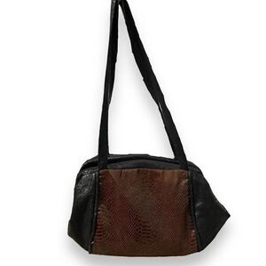 Shoulder Bag Womens Animal Print Double Handles Casual Pocket Reptile Vintage